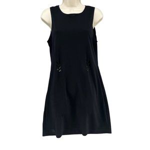 Nicole Miller Mini Dress Black Sleeveless Polyester Cut Out Detail Size M